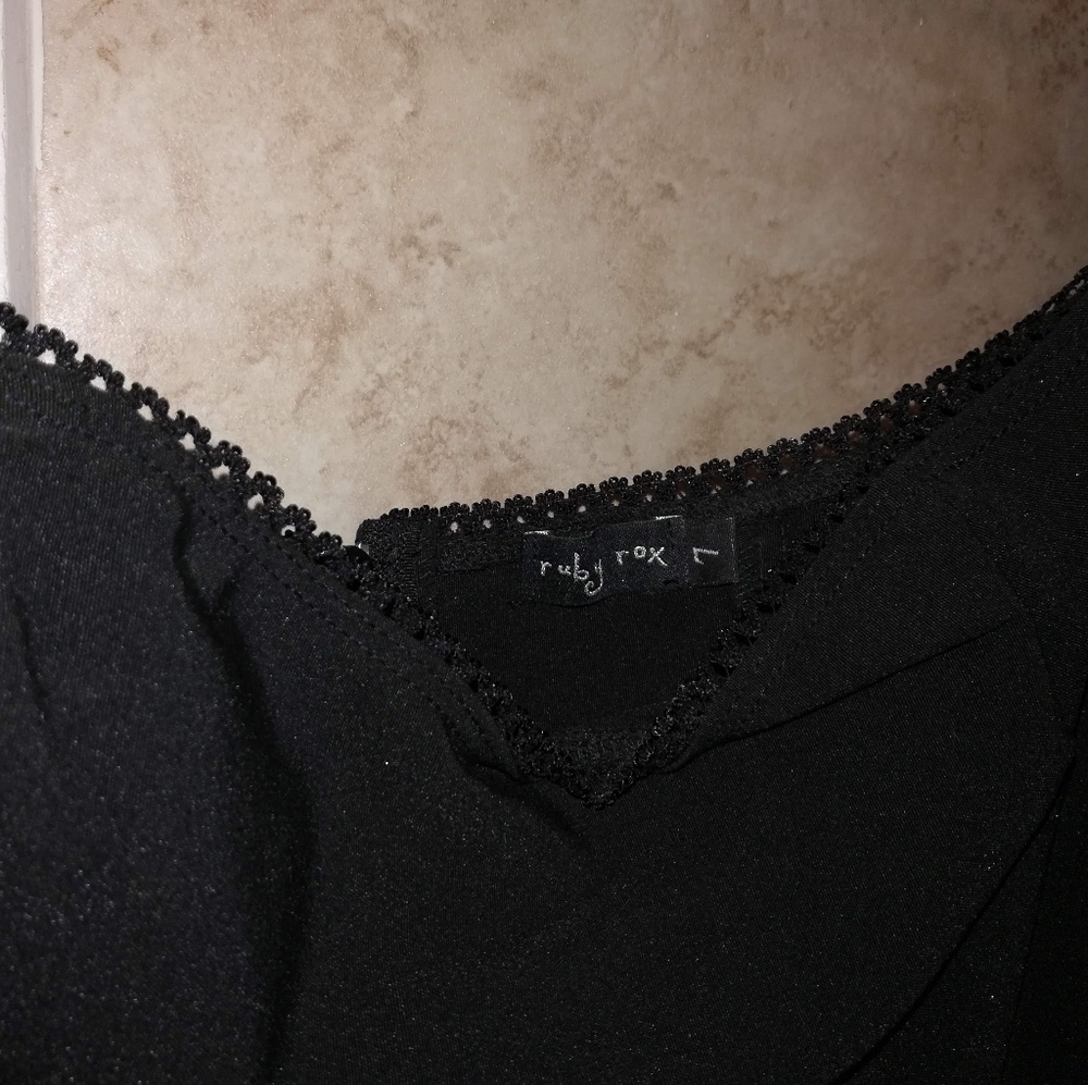 Ruby Rox black strapless dress, pink tulle - 7 - Picture 4 of 5